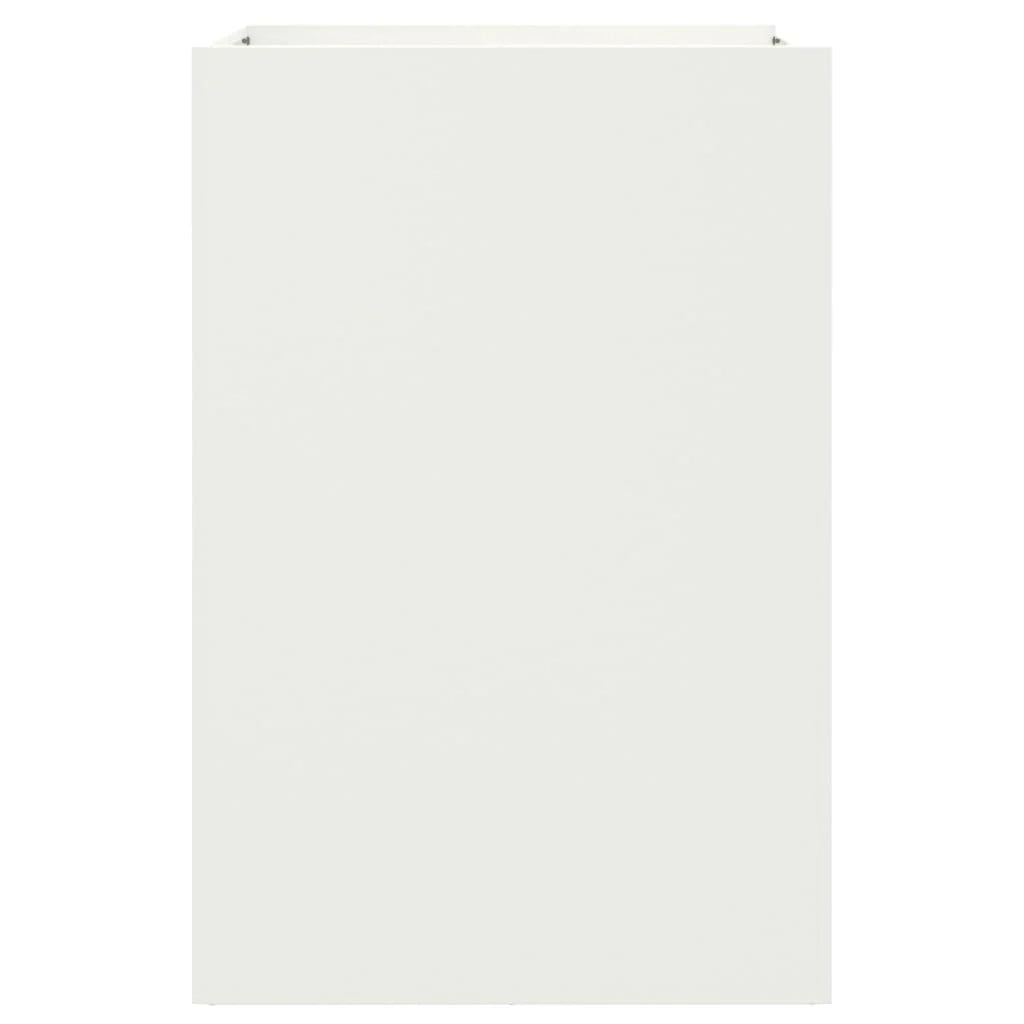 Fioriera rialzata per piante fiori terrazza giardino 52 x 48 x 75 cm acciaio bianco 02_0037684