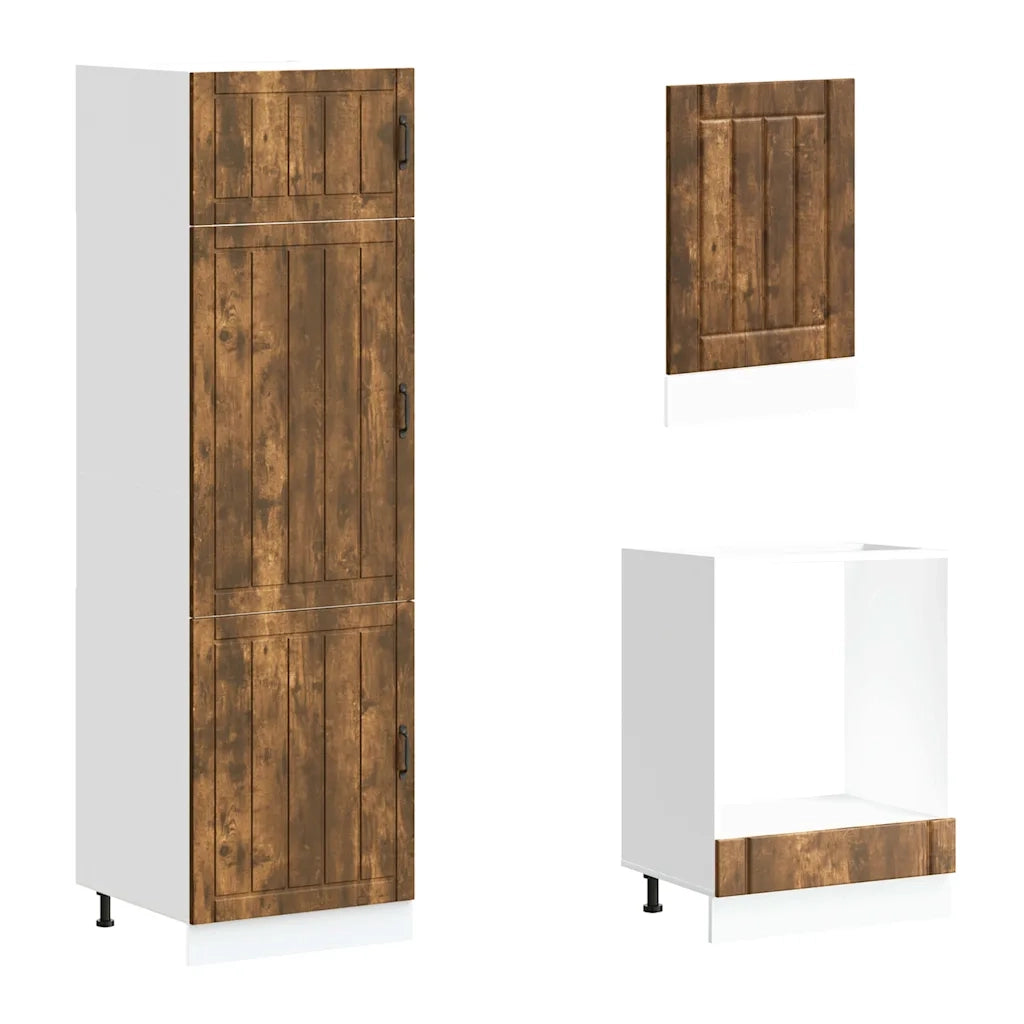 Set Mobili da Cucina 7 pz Lucca Rovere Fumo Legno Multistrato 3314776
