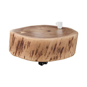 Tavolino basso NOMA rotondo 60 cm in legno massiccio di acacia – Tavolino basso design con piede in metallo discreto