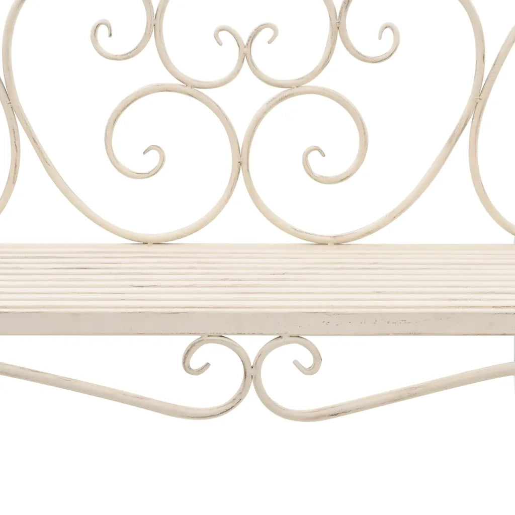 Panchina da Giardino | Panca da Giardino 132 cm in Metallo Bianco Anticato