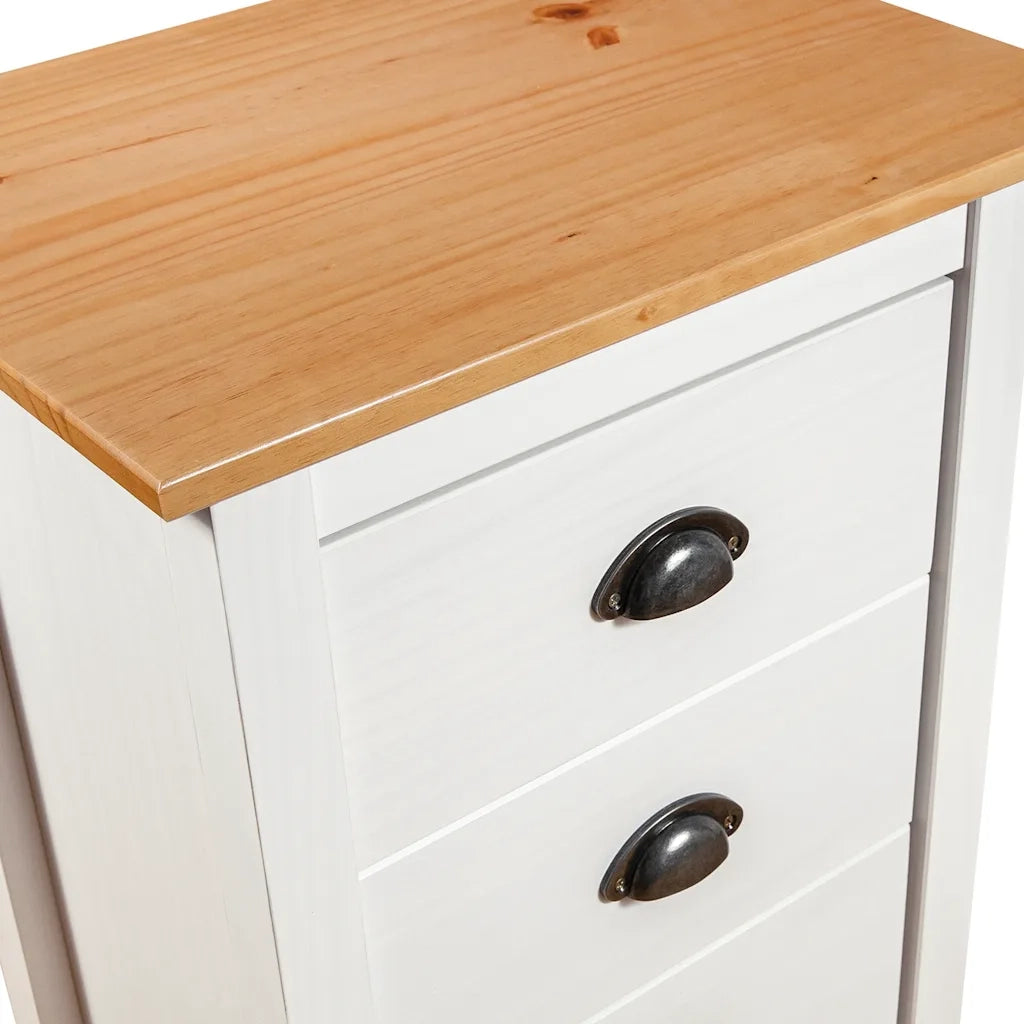 Credenza Hill Bianca 46x35x80 cm in Legno Massello di Pino 288914