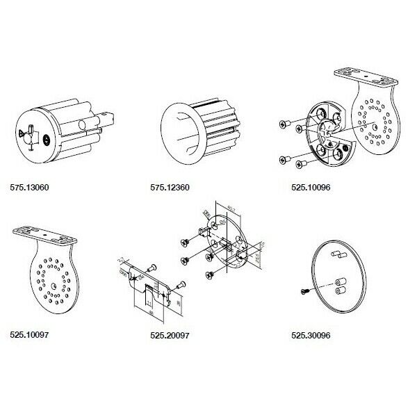 KIT SUPPORTI BIANCHI PER RULLI ACMEDA S60|80. NICE 525.40005 AUTOMAZIONE NUOVO