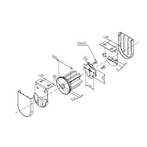 KIT SUPPORTI BIANCHI CON FLANGE INTERASSE 40MM PER MOTORI Ø35MM NICE 523.40001
