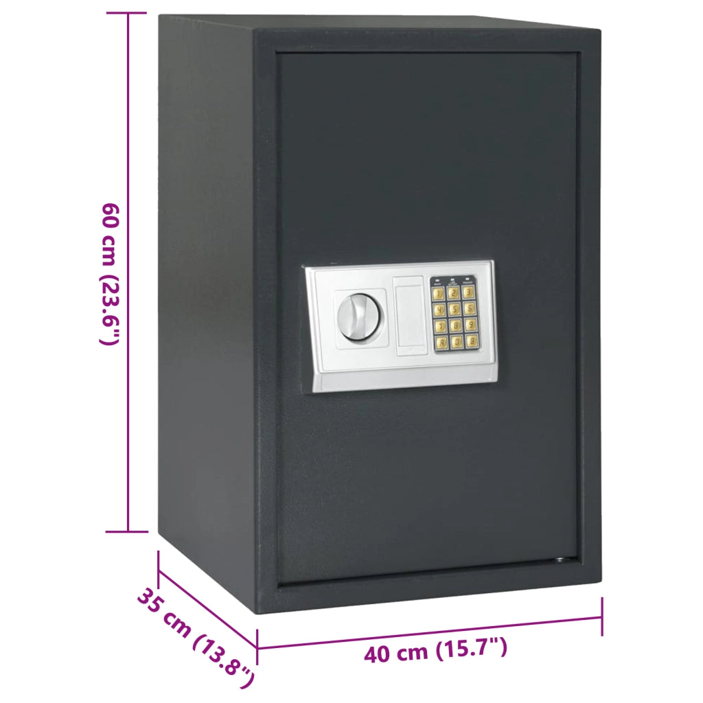 Cassaforte Digitale Elettronica con Ripiano Grigio Scuro 40x35x60 cm Acciaio