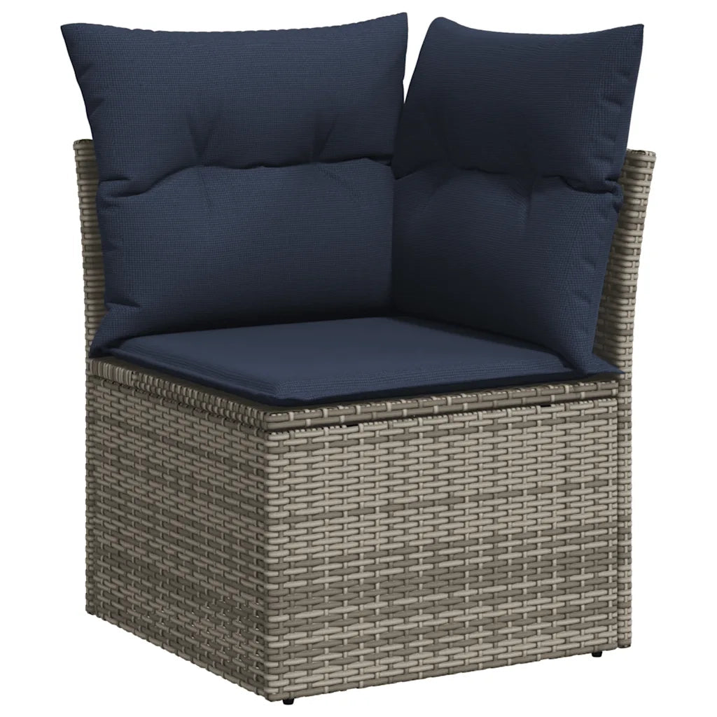 Set Divani da Giardino 5 pz con Cuscini Grigio in Polyrattan 3225914