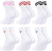 Calze sportivi per donna - 6 pair - Disegno a cuore - Tennis/Sport - Dimensioni EU 38-42 - Colori freschi