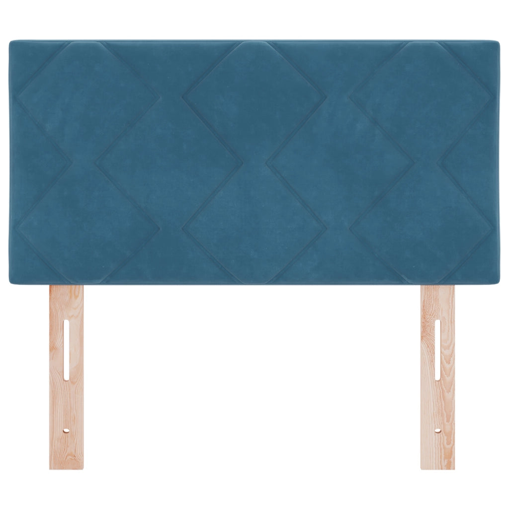 Testiera  Design a Blocchi di Diamante Blu Scuro 80 cm Velluto