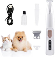 Trimmer professionale per cani - poottrimmer con illuminazione LED per cani - occhi orecchie viso corpo - bianco