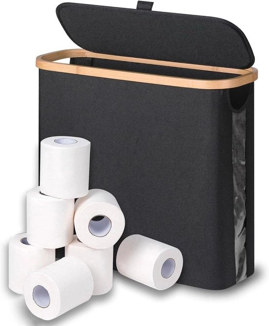 Toilette Papier Deposito con Coperchio per 28 Rulli - Supporto per Carta igienica per Bagno, Camera da Letto e Cucina