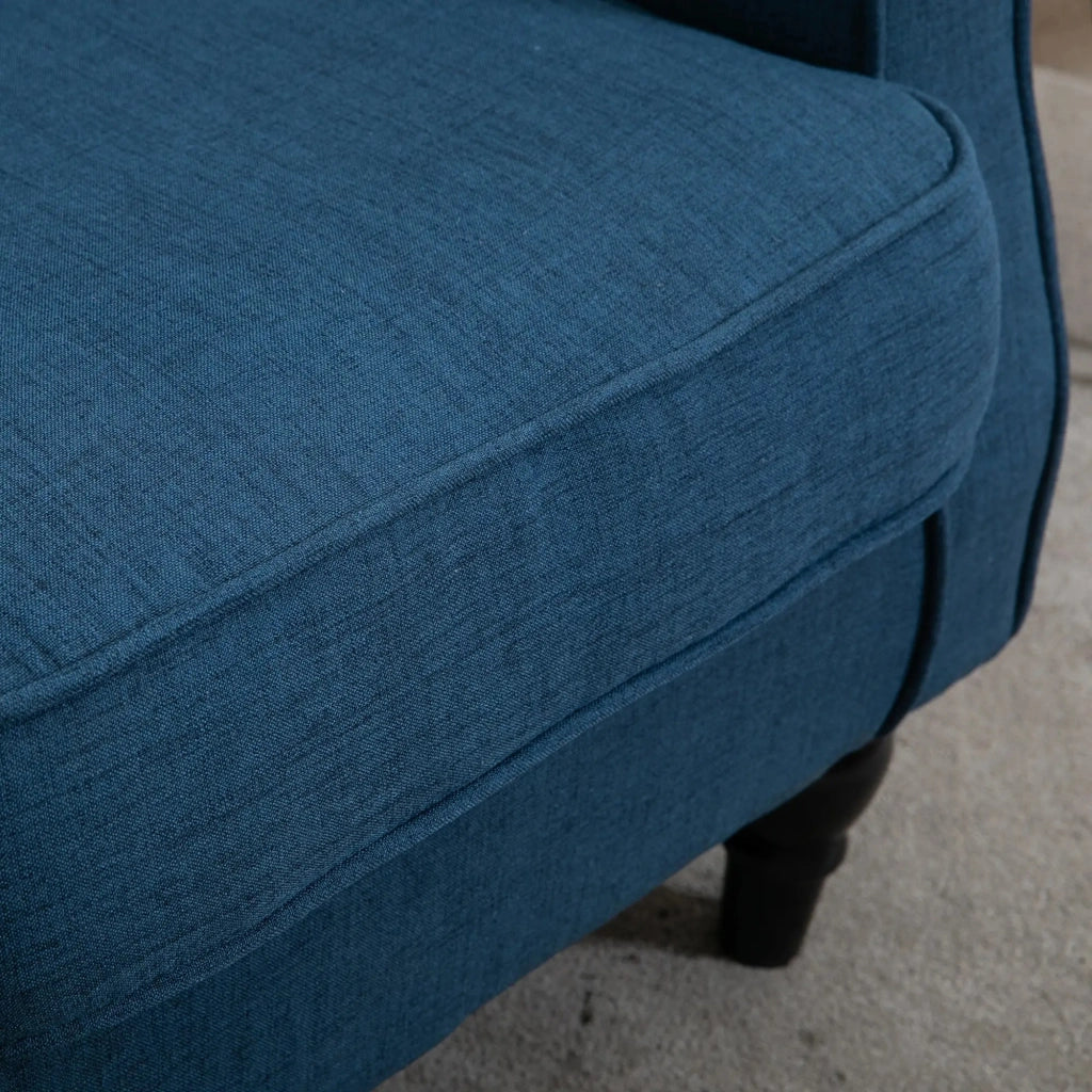 POLTRONA con schienale alto e bottoni 74 x 86 x 102 cm Poliestere Blu