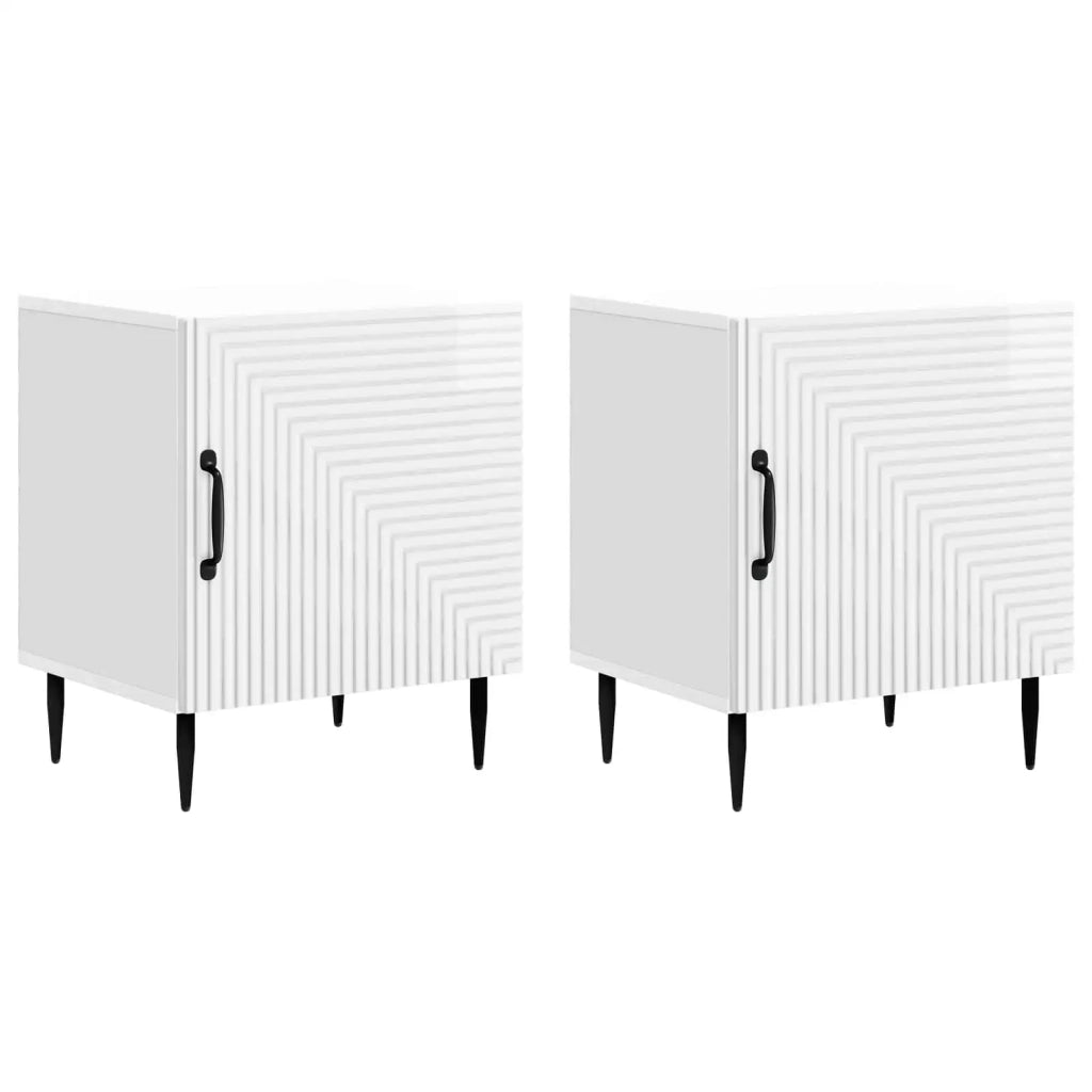 Armadio da Notte 2 pcs Bianco Lucido 43 x 34,5 x 50 cm 894804