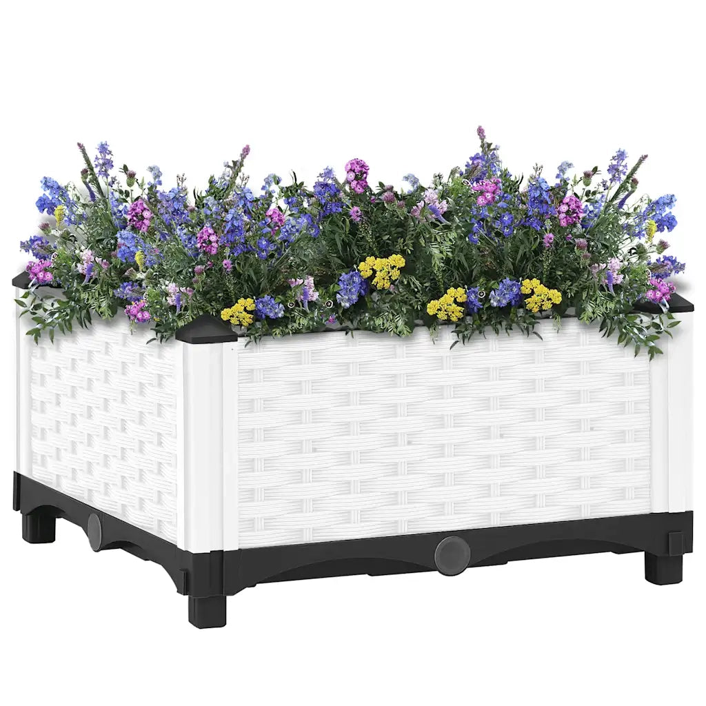 Fioriera | Cassetta per fiori | Vaso Rialzata 40x40x23 cm in Polipropilene