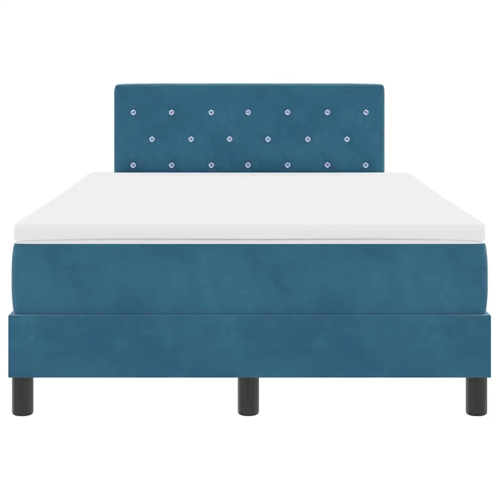 Letto a Sorgente LED con led Blu Scuro 120 x 190 cm Velluto 3342576