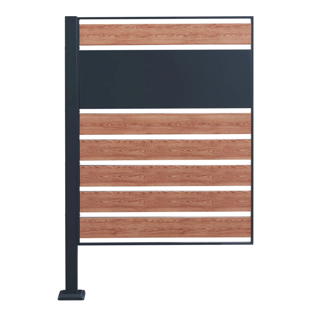 Contenitore per rifiuti in acciaio zincato 120 x 83 x 11 cm effetto legno antracite 03_0009094