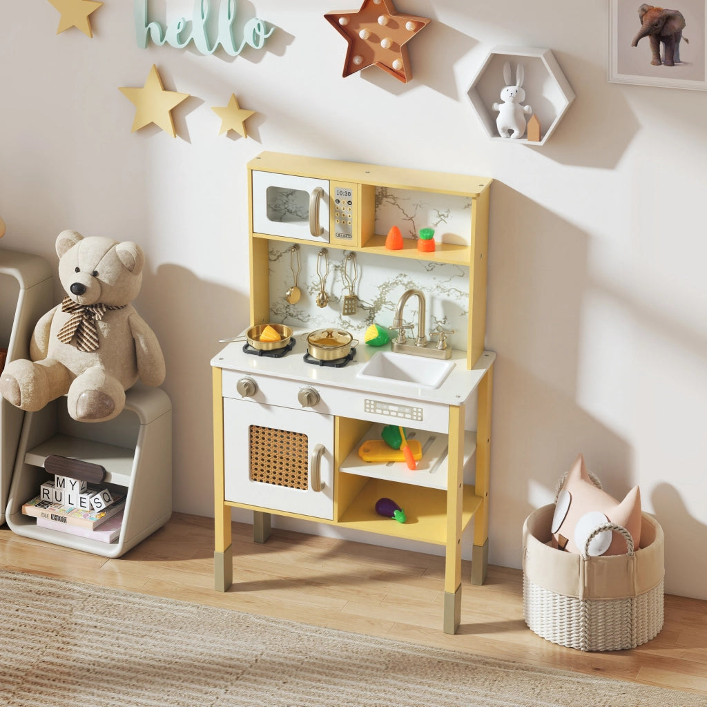 Cucina Giocattolo in Legno con Accessori ¨C zephmum ¨C Naturale