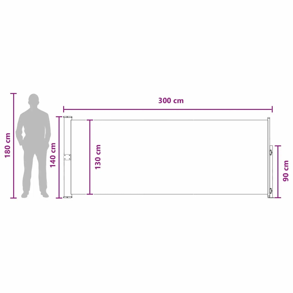 Tenda laterale retrattile Antracite 300 x 140 cm Poliestere