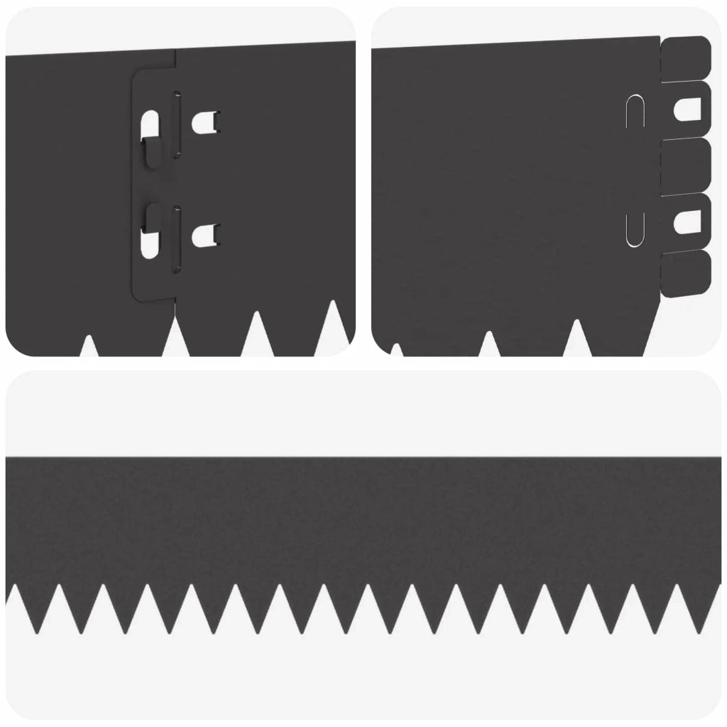 Bordura per Prato 10 pcs 103 x 10 cm Acciaio Nero 8008420