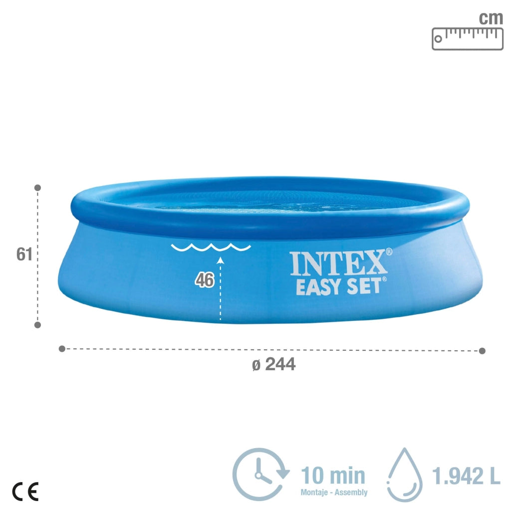 Piscina Gonfiabile Intex Easy Set 1942 lt Pompa H 244 x 61 cm 1250 lt