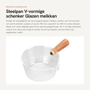 Schenkino a V con manico in legno - Cucina - Bicchiere in vetro borosilicato - 400 ml