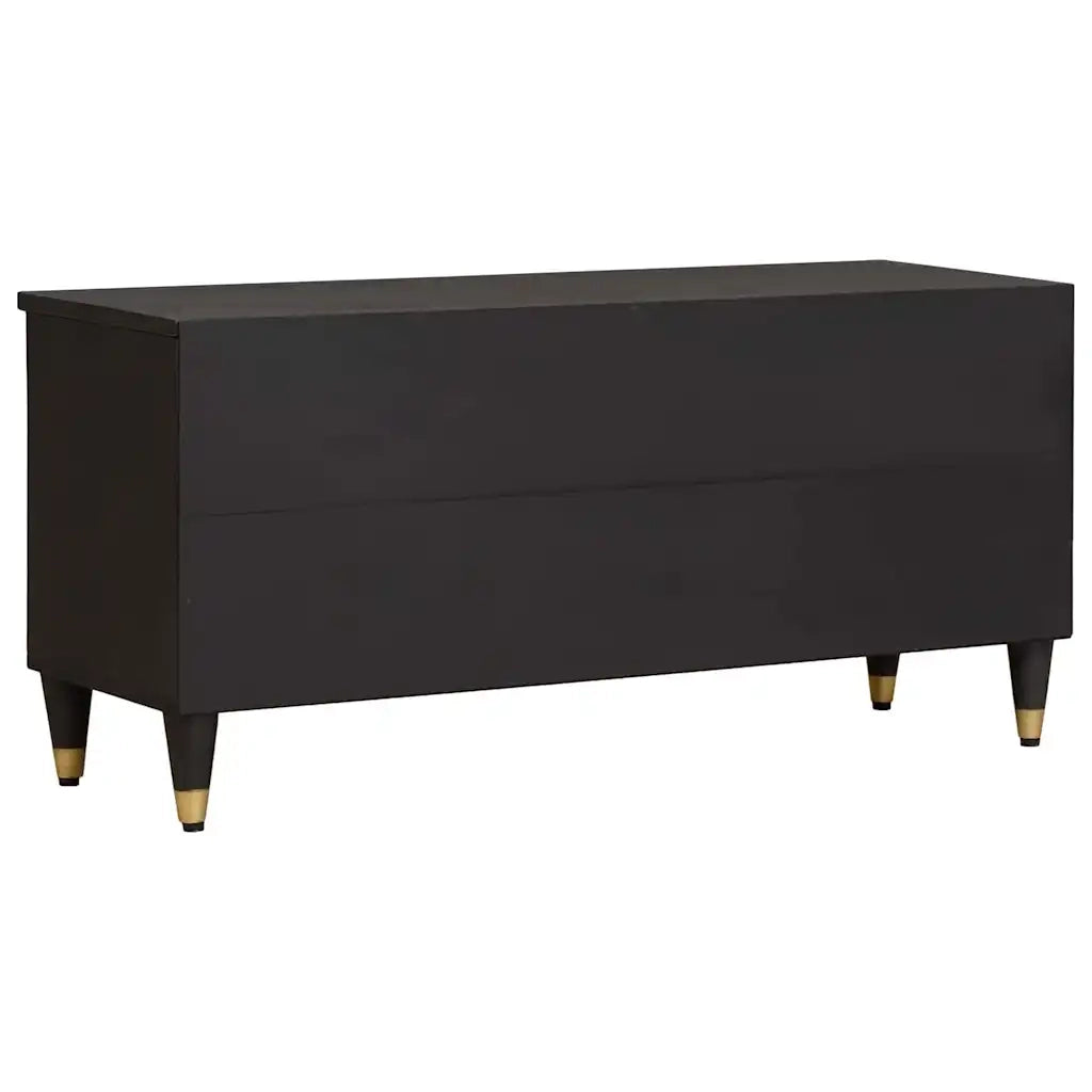 Mobile TV-Credenza per TV-Console TV Nero 100 x 33 x 46 cm Legno di mango massello 208277