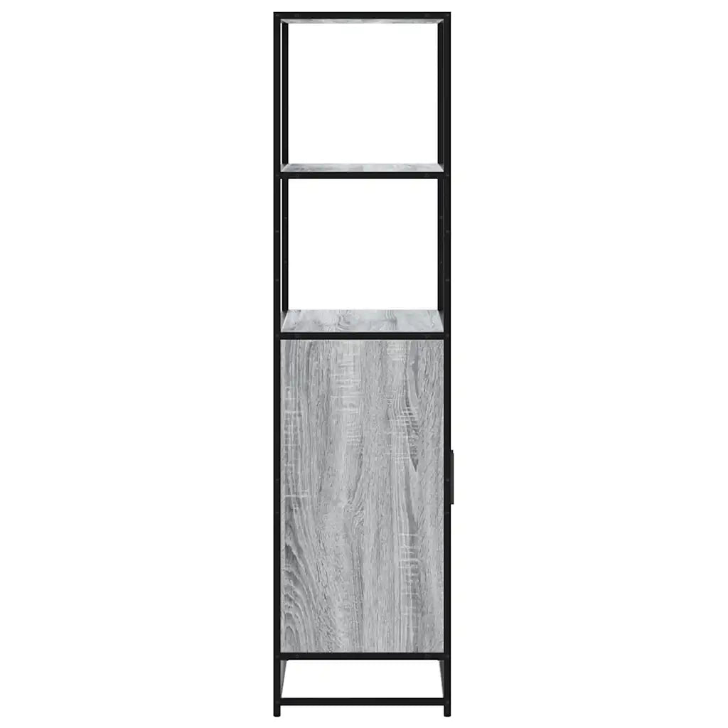 Credenza-Buffet-Armadio da cucina Grigio Sonoma 68x35x139 cm Legno Multistrato Metallo 712395
