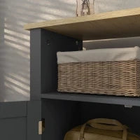 kleankin Mobiletto Bagno a 3 Ripiani in MDF e Truciolato con Ripiano Interno Regolabile, 60x30x80.5 cm