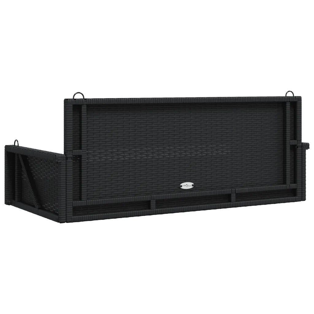 Panchina a Dondolo Nera 119x56x48 cm in Polyrattan 365625