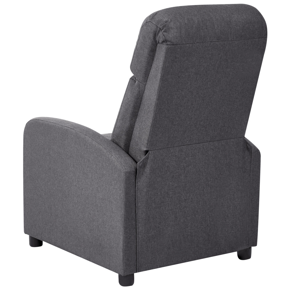 Poltrona reclinabile Grigio scuro Schienale e poggiapiedi regolabili Struttura in legno Schienale alto Design tradizionale Soggiorno
