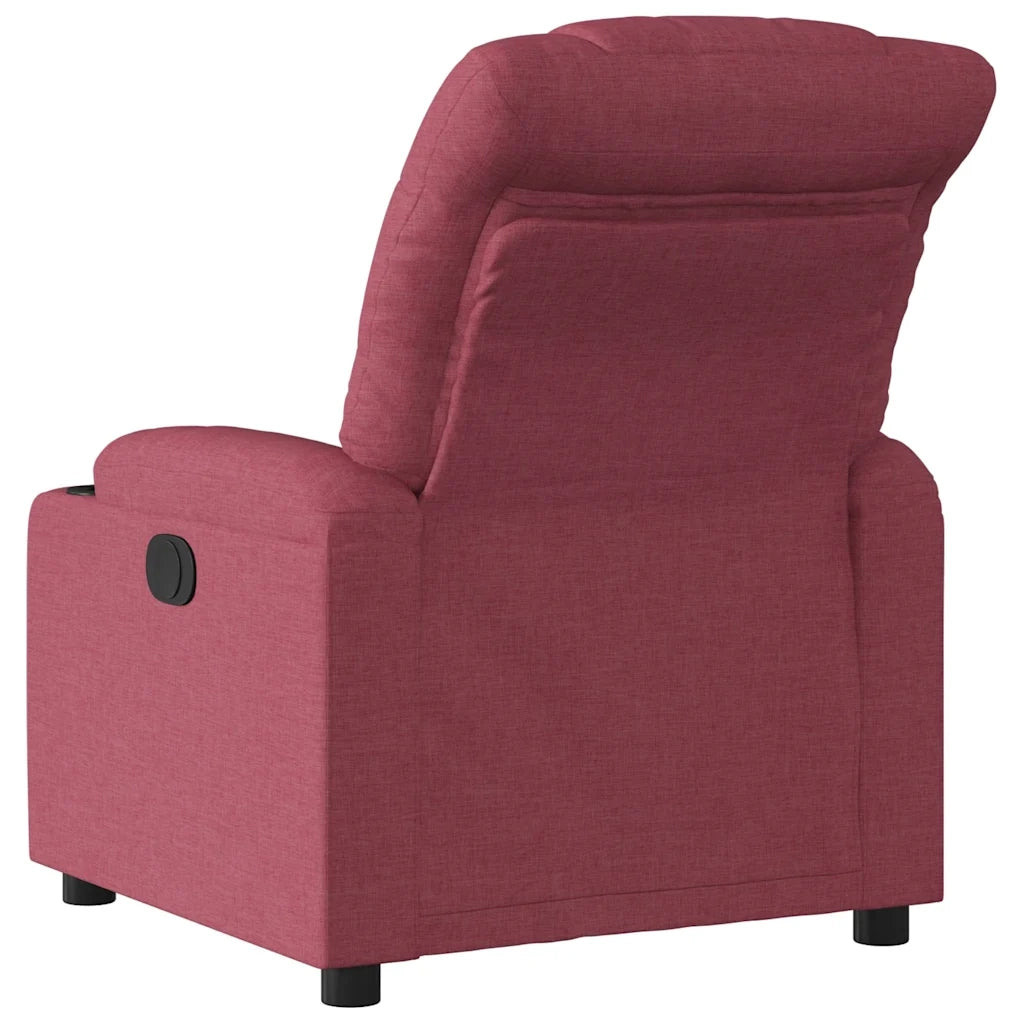 Poltrona | Sedia Relax Reclinabile in Tessuto Rosso Vino