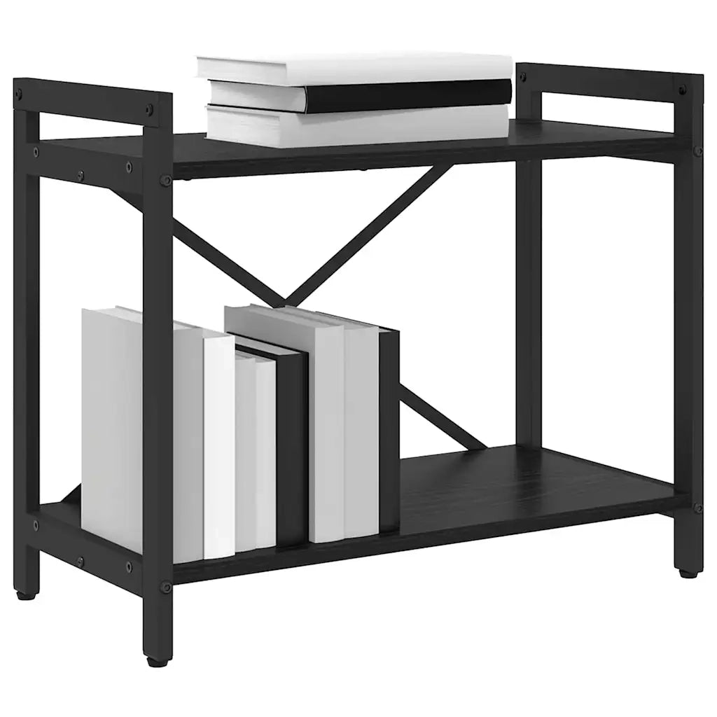 Libreria-Scaffale per Libri-Mobile di Stoccaggio Rovere Nero 60 x 30 x 50 cm Legno multistrato