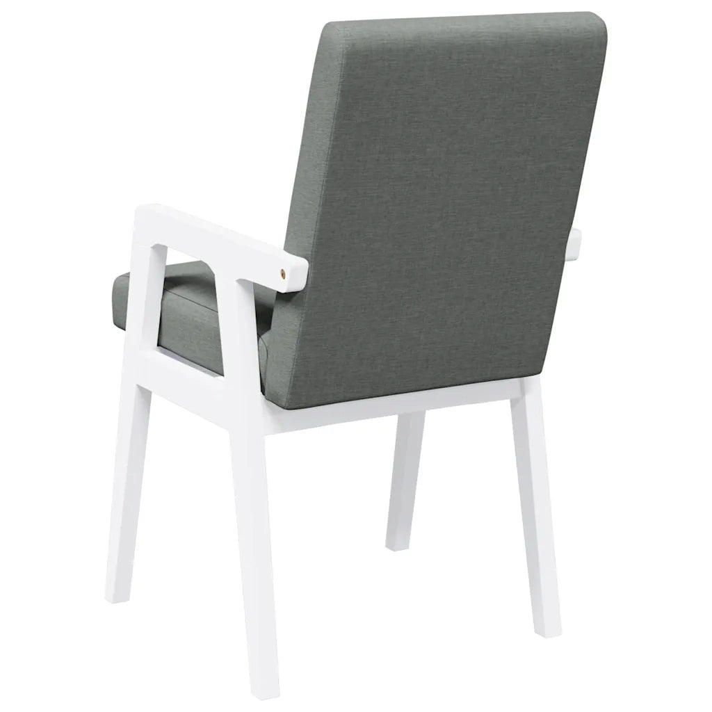 Sedie da Pranzo con Cuscini 2 pz Bianco Legno Massello di Hevea 4102484