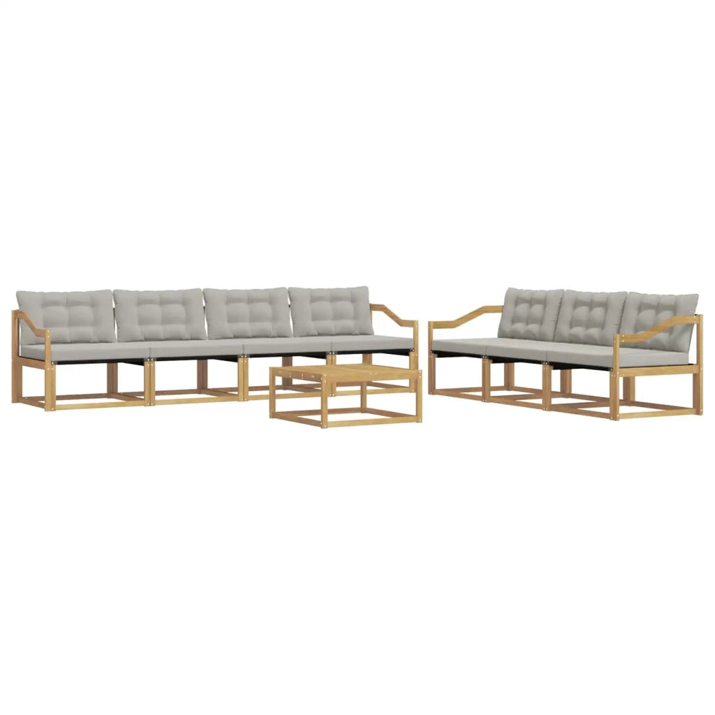 Set di divani da esterno 8 pz Bianco e Grigio Chiaro 3388501