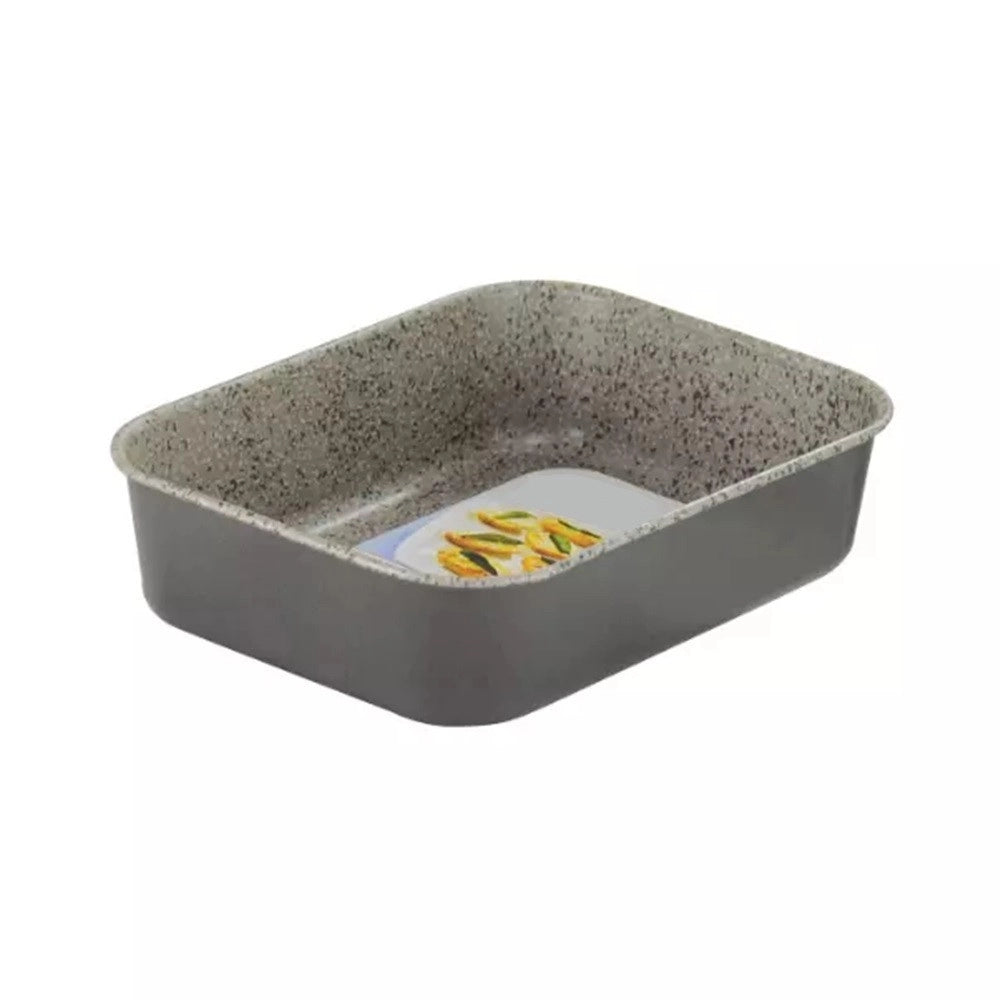 Trade Shop - Sfornatutto Piccolo Teglia 27x19xh6cm Grigio Pietra In Alluminio Antiaderente 036848m -