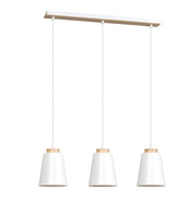 Lampadario Emibig Bolero bianco/legno 3xE27 H100cm IP20