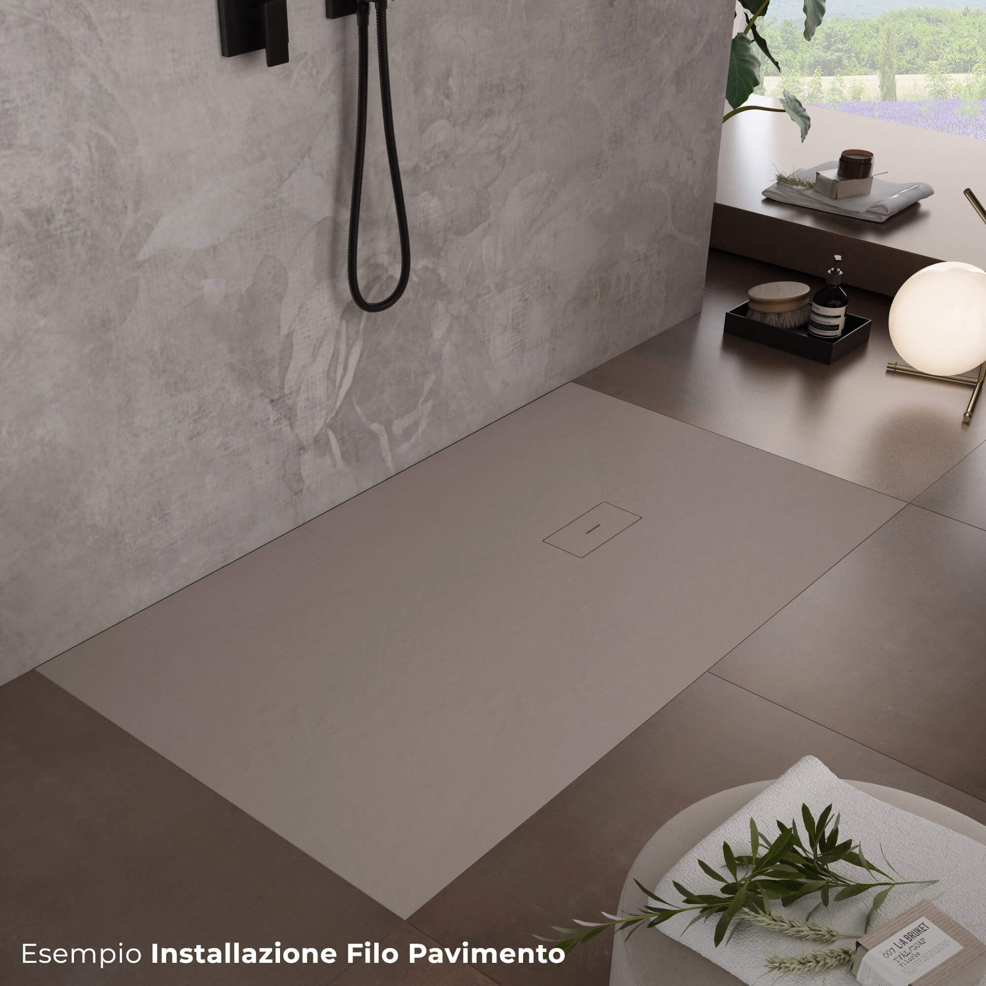 Piatto Doccia in Pietra 100x200 cm Bonussi Manila Sabbia