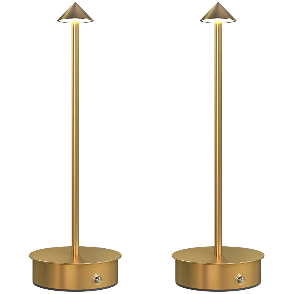 Lampada da tavolo LED ricaricabile ¨C zephmum ¨C Dorato ?10x30 cm