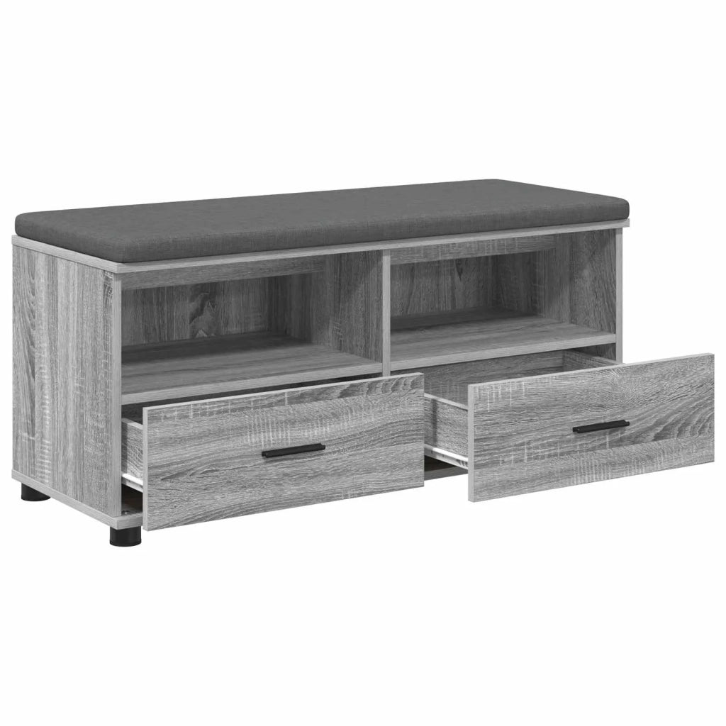 Panca per ingresso con cuscino Sonoma grigia 100 x 38 x 46 cm 891469