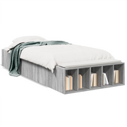 Letto singolo | Letto per adulti | Giroletto Grigio Sonoma 100x200 cm in Legno Multistrato