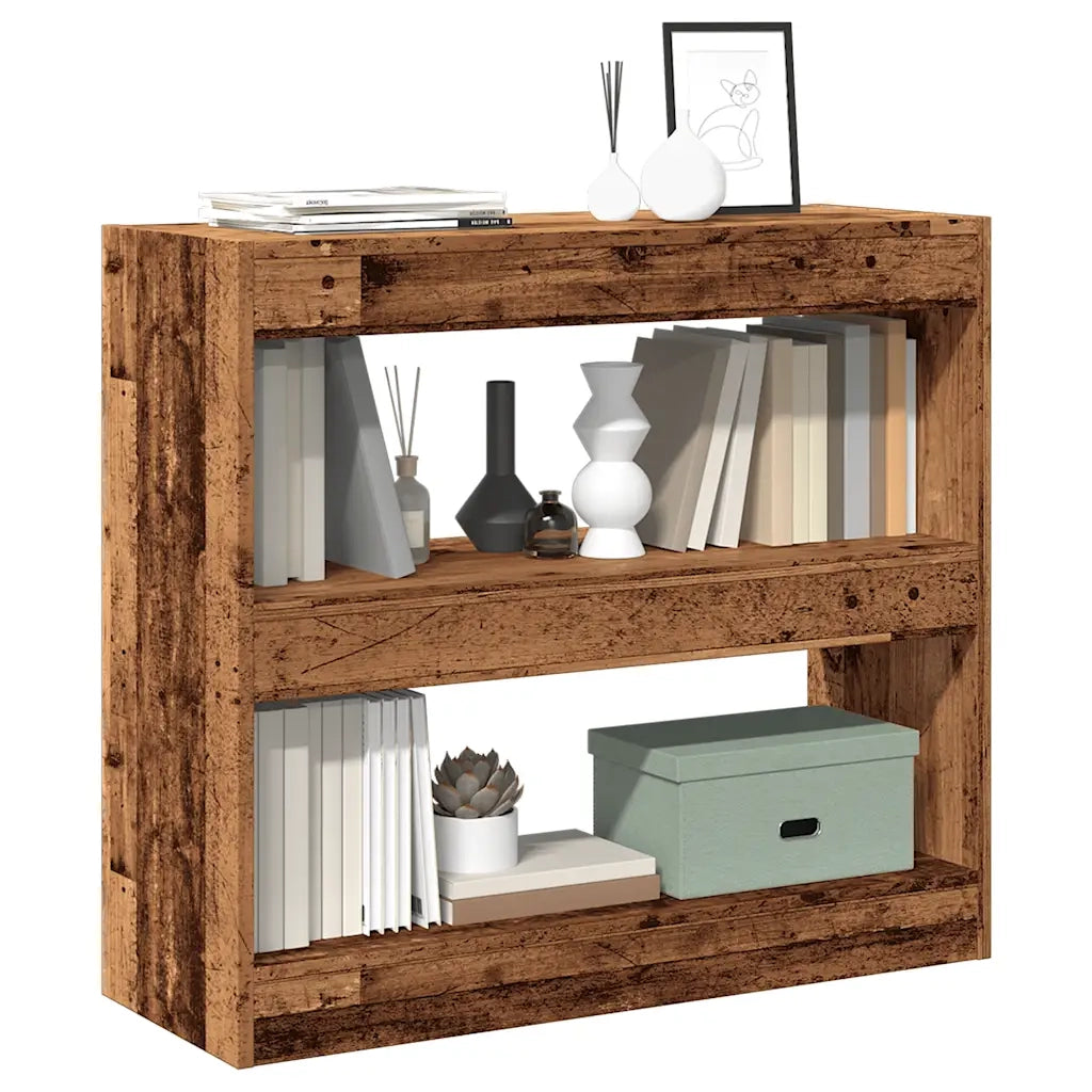 Libreria Divisorio-Scaffale per Libri-Mobile di Stoccaggio in Legno Vecchio 80x30x72 cm