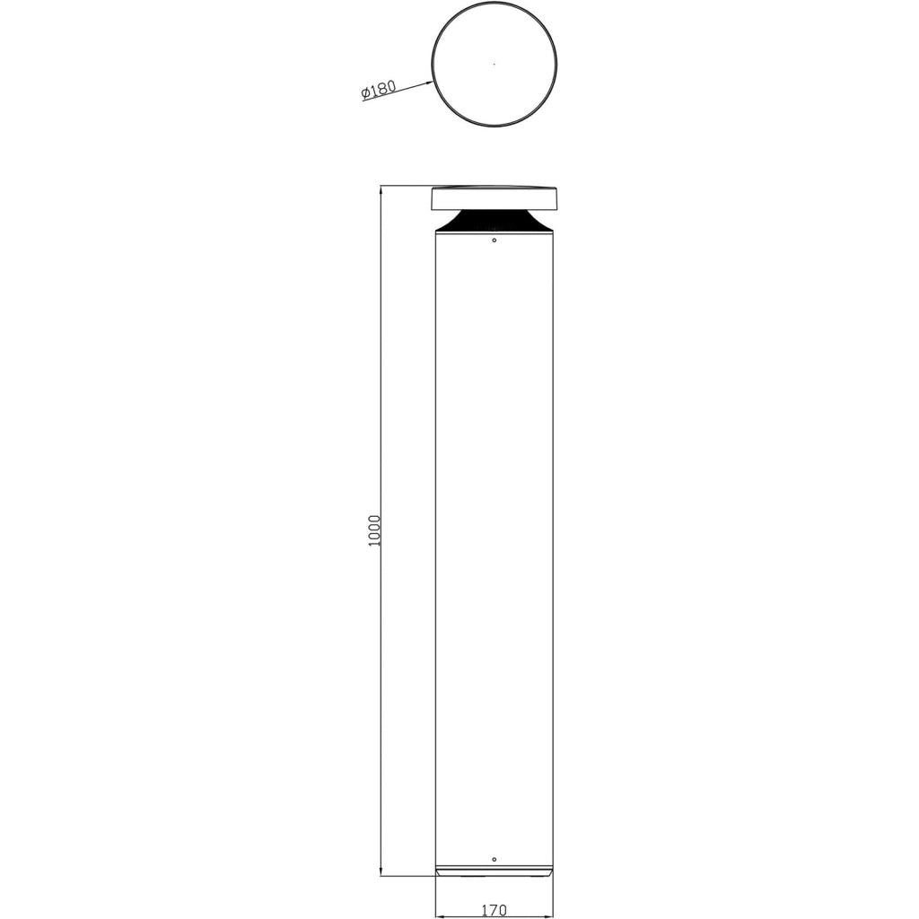 Lampione moderno LED 24W IP65 palo luminoso dimmerabile DALI2.0/DT6 luce bordo piscina parcheggio 230V 100CM