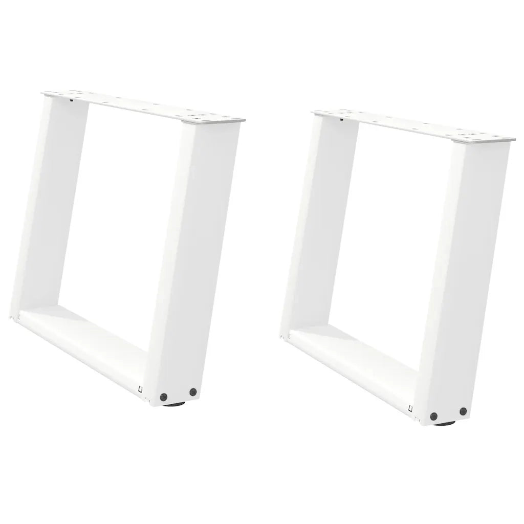Gambe per Tavolino da Caff¨¨ a Forma di U 2 pz-Set di 2 Gamba per Tavolo Bianche 70x(42-43) cm Acciaio 687753