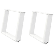 Gambe per Tavolino da Caff¨¨ a Forma di U 2 pz-Set di 2 Gamba per Tavolo Bianche 70x(42-43) cm Acciaio 687753