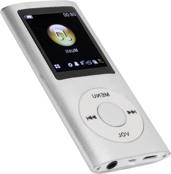 Portatile lettore digitale di musica senza perdita - Con cuffia auricolare e cavo di ricarica - lettore di musica MP3 per bambini e adulti - sport per la corsa - ARGENTO