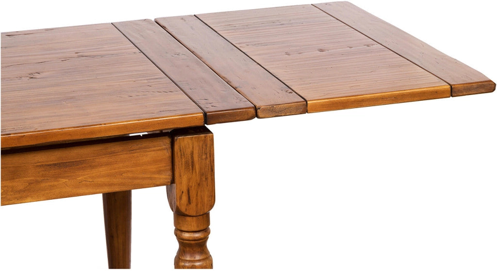 Biscottini Tavolo in legno massello di tiglio allungabile Country finitura noce Made in Italy