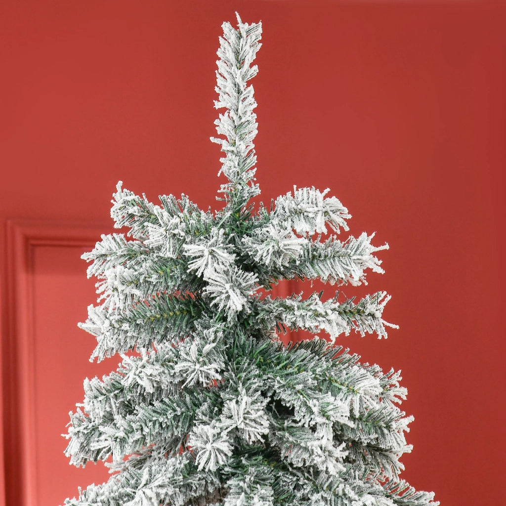 Albero di Natale Artificiale 225 cm ¨C Zephmum ¨C Verde e Bianco con Supporto in Metallo