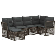 Set Divano da Giardino 6 pcs Grigio polyrattan 3434291