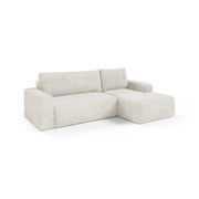 Folgarida, Divano Letto con Penisola Contenitore, 268x163 cm Bianco Crema