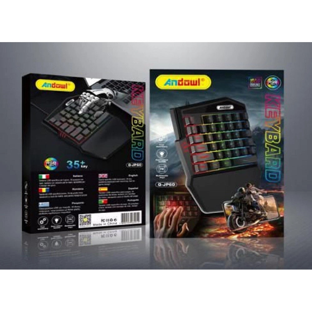 Trade Shop - Mini Tastiera Gioco Singola Usb Retroilluminazione Rgb A Una Mano Gaming Q-jp60 -
