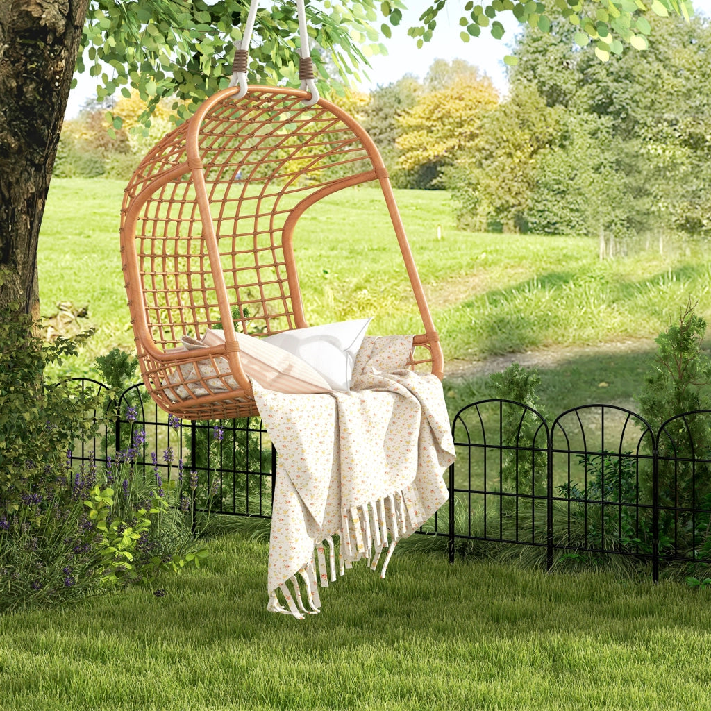 Recinzione per giardino ¨C zephmum ¨C 8 elementi, metallo, nero, 264x61 cm