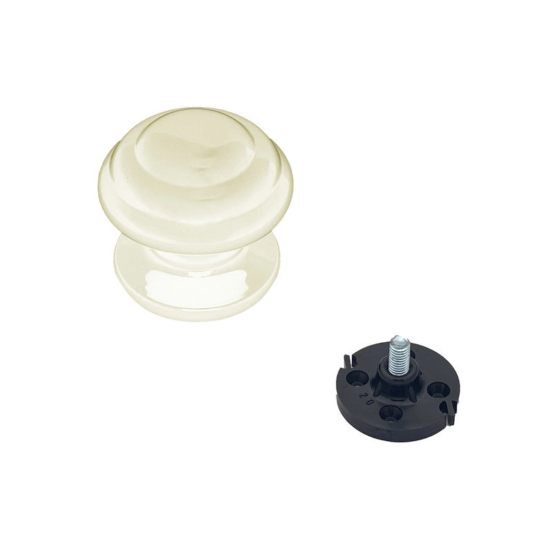 Pomolo fisso per porta SAGUATTI 878/80KB in alluminio bianco lucido